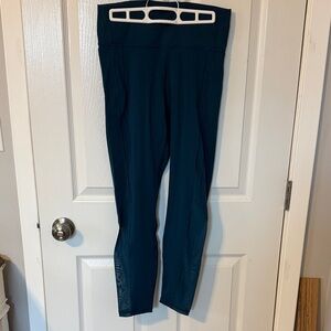 Dark Teal High-Waisted mesh leg Leggings